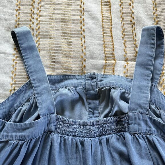 Motherhood Maternity Women’s Blue Denim Tank Blouse w/Tie Front Size XL - Picture 9 of 11